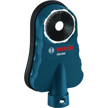 Other shrouds, like the Bosch,  hook up directly to a dust extractor. These shrouds  suction to the work surface, contain the dust, and  pull it away at the same time.
