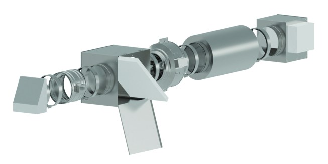 Fantech’s MUAS makeup air system includes ductwork, a filter, and an inline fan designed to supply the same amount of air used by the exhaust fan while maintaining a neutral pressure in the kitchen. MUAS sizes are available to match very large range-hood and downdraft exhaust fans.