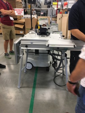 We've been seeing this router table in Europe for a long time now. It's got some cool features, including a slide table and it's portability (all-aluminum, it's extremely lightweight yet stable). Dust collection is reported to be solid-to-excellent here. It should be for $1750.
