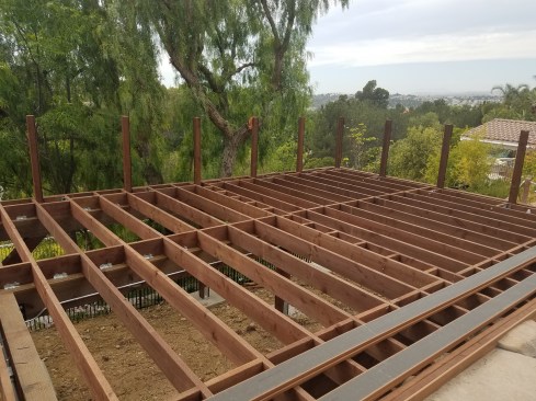 The posts were located on 4-foot centers because of the shallow 2x8 joists.