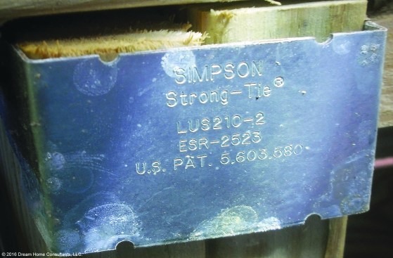 White rust is already forming on this joist hanger, which is only approved for interior use,