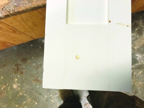 Clipping the panel edges at a 45-degree angle allowed the panels to fit the rounded corners of the rabbet.