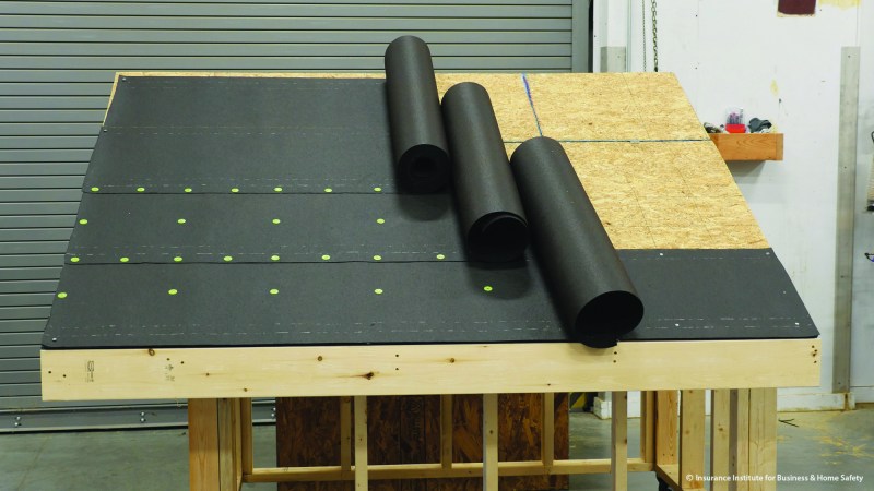 One allowable method for protecting the deck is to install double-coverage asphalt-saturated felt before shingling.