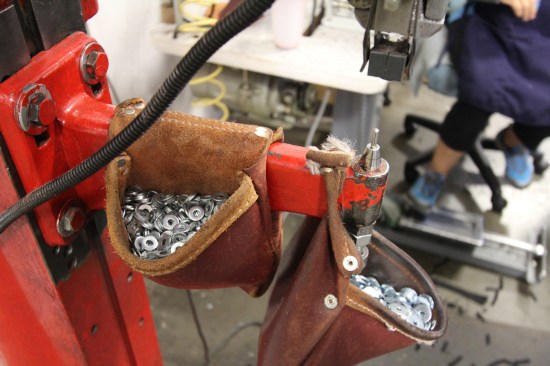 These washers will be placed over rivets to reinforce the connection.
