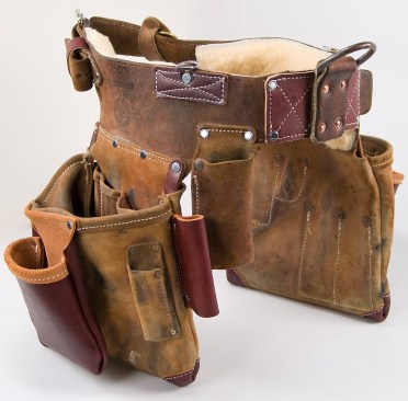 A carpenter bought these framing bags from Occidental 27 years ago and was so attached to them that he sent them in to be refurbished. I completely understand; if you wear a tool belt long enough it almost becomes part of you.