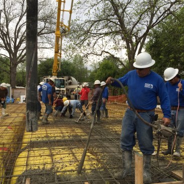 It’s critical for an engineer to be on site to evaluate the mix and for the foundation crew to vibrate the concrete.