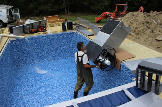 The pool components now get placed inside the pool around the perimeter.