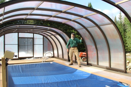 Once I had the technique figured out, the remaining three elements were unwrapped and installed in less than an hour. They operate very easily, and one person has no trouble advancing them on the track.