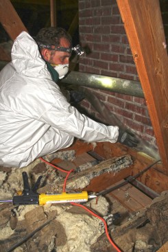 Then used 26-gauge metal to bridge the gap between the masonry and the surrounding wood framing.
