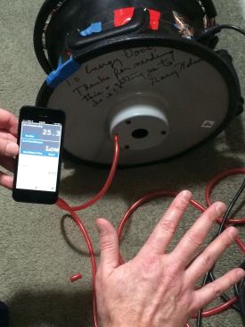Until this year, a fourth ring for a Duct Blaster didn’t exist. But it was recently released (the one at right is signed by Gary Nelson of the Energy Conservatory). Extreme duct tightness can be verified by an iPhone app that converts the manometer pressure into cfm (the manometer has program­ming only up to ring 3), reading “Low” to indicate total leaks of 1 cfm or less.
