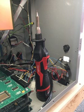 The M12 Soldering Iron heats quickly and maintains an optimized temperature, helping to prevent against over heating or damaging wires. The heat indicator notifies you when the tool is ready-to-use and safe to store. The M12 Soldering Iron has a 3-stop pivoting head allowing users to solder in confined spaces. Available October 2017. Cost TBD.

