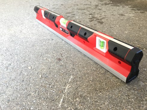 Building on the Redstick box level line, Milwaukee is coming out with a new line of concrete levels. The levels are designed to be a hand darby, screed, and level all in one. They will be available in 24", 48", and 72". They feature a 2" wide base, lines for 1/8" and 1/4" pitch or 1% and 2% grade on the vials. Avialable October 2017. Cost: similar to the Redstick box level line. 