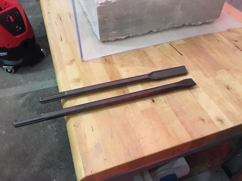 The new SDS Plus / SDS Max self-sharpening chisels feature an optimized tip that provides up to 2X longer life than standard chisels and up to 30% longer life than other self-sharpening chisels on the market. The self-sharpening tip geometry maintains the head shape over the life of the bit, helping them to sharpen evenly and eliminating the downtime associated with re-sharpening. This increased sharpness throughout the life of the chisel breaks up concrete more efficiently for extreme productivity. Available Jule 2017 Cost: TBD

