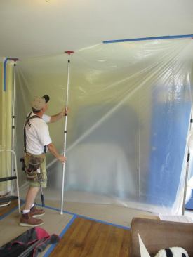 Zip Wall products work well to cordon off wide openings.