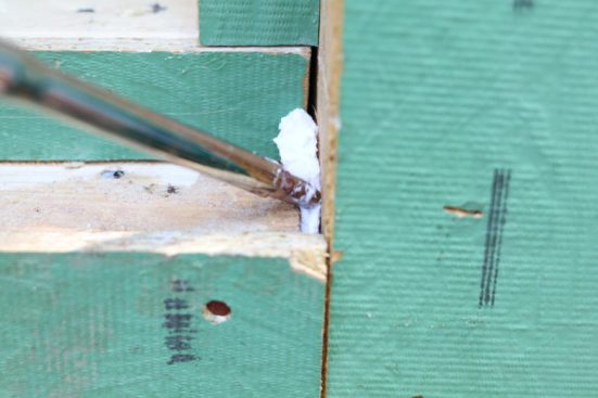 The foam fills the gap and gives the Blue Barrier 2200 a way to span the gap.