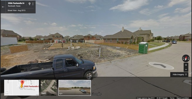 Sitework underway at the address of a home destroyed by March winds in Rockwall, Texas.