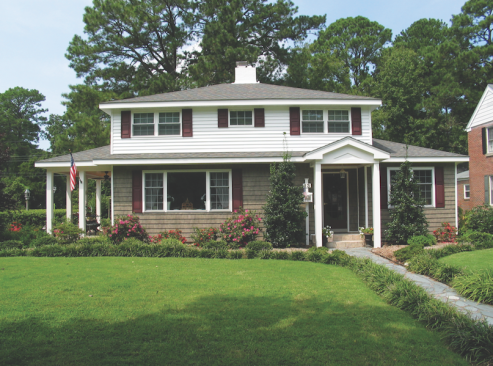 The lack of overhangs on this Virginia home screamed of a callback waiting to happen. But it proved to be a golden opportunity for Criner Construction to upsell a complete exterior makeover.