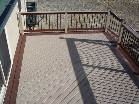 Capped composite decks are often finished with a picture-framed border so that the ends of the boards aren't visible. This requires a lot of blocking.