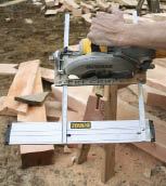 Straight, accurate rips of up to 14 1/2 inches wide are possible with the DWS5100 rip-guide accessory.