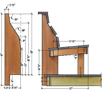 Figure 1. The secret to a comfortable bench is getting the height and the angles right. The author's design is based on that of a comfortable chair, the shape of which he traced onto a plywood template.