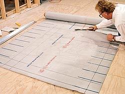 First the membrane is cut to size.