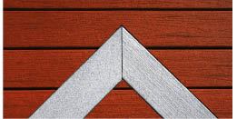 Figure 6. Weyerhaeuser has added Driftwood (inlay) and Spice (background) to its color selections for ChoiceDek composite decking. The boards are made by a process that encapsulates recycled wood fiber in recycled polyethylene. The product line includes a decorative railing system. (800/951-5117, www.choicedek.com)