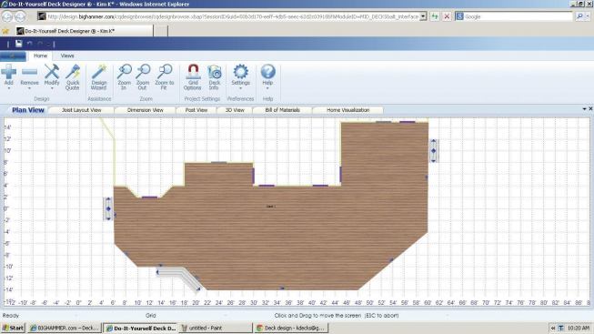 The Home Depot version of Big Hammer software can produce a bill of materials based on pricing at a local store. 