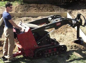 Three-foot-deep holes take about 5 minutes each with a machine-mounted auger.
