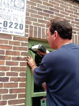 Nail through the trim into the buck, but avoid going through the nailing flange, which can damage the window.