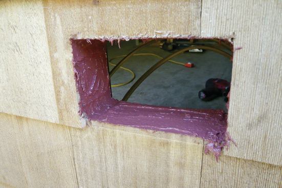 To prevent air from leaking into penetrations along the planes of those varied layers, I sealed edges with Prosoco R-Guard Joint & Seam Filler