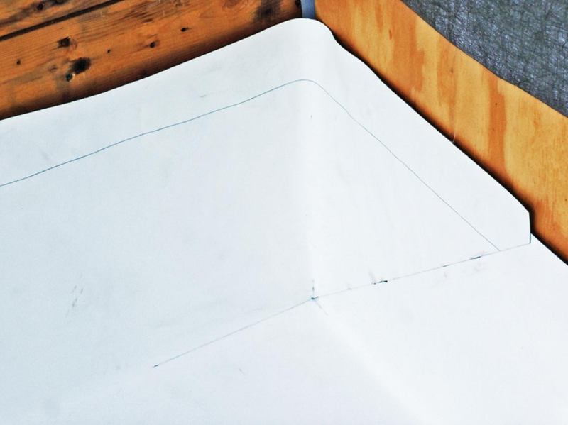 Seams at inside corners leave a potential pinhole leak where the deck and walls intersect.