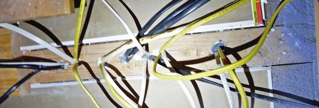 Big holes are stuffed with cotton insulation to act as a gravity dam beforeapplication.