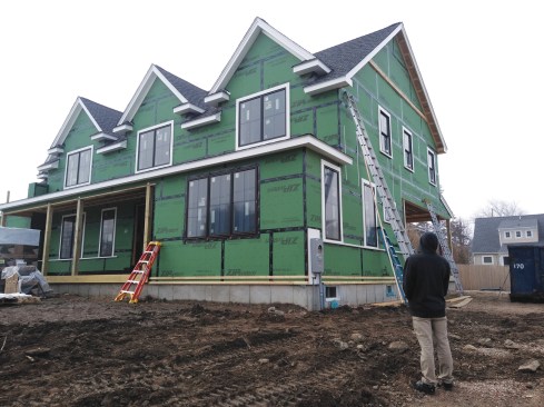To help the homeowner visualize the wave-pattern options for her home's four gables ...