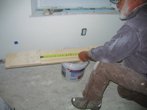 I transferred the angled scraps to a piece of Baltic birch, separating them by the measured distance.