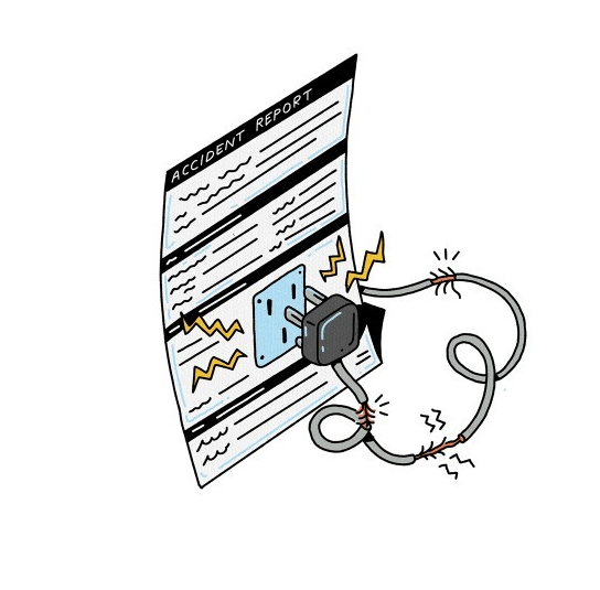 Illustration of an electrical hazard