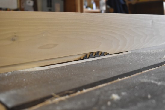 The author runs a rabbet to house weather stripping on the jambs.