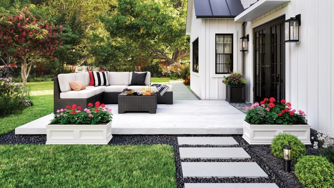 Bison Level.Up adjustable deck pedestals replace concrete footers and posts for decks up to 20 inches high (including the surface).